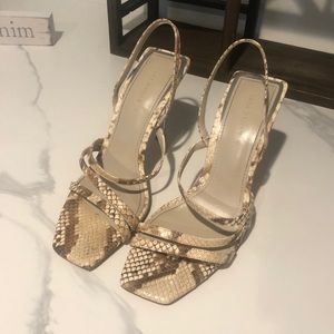 Zara heeled sandals, snakeskin